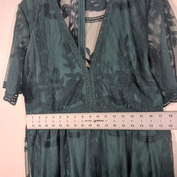 Eleter, Evergreen Lace Maxi Dress with Short Romper Underneath, Size XL, Fairy - Picture 11 of 16